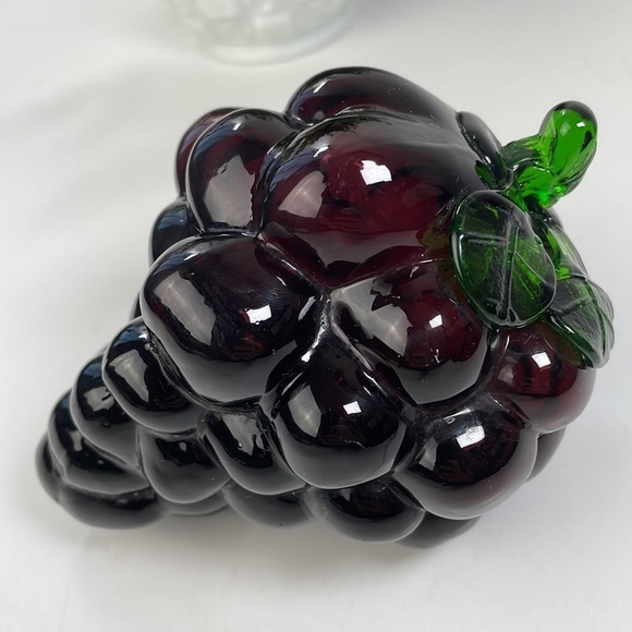 Blenko Art Glass Purple Green  Grape Cluster - Picture 3 of 7